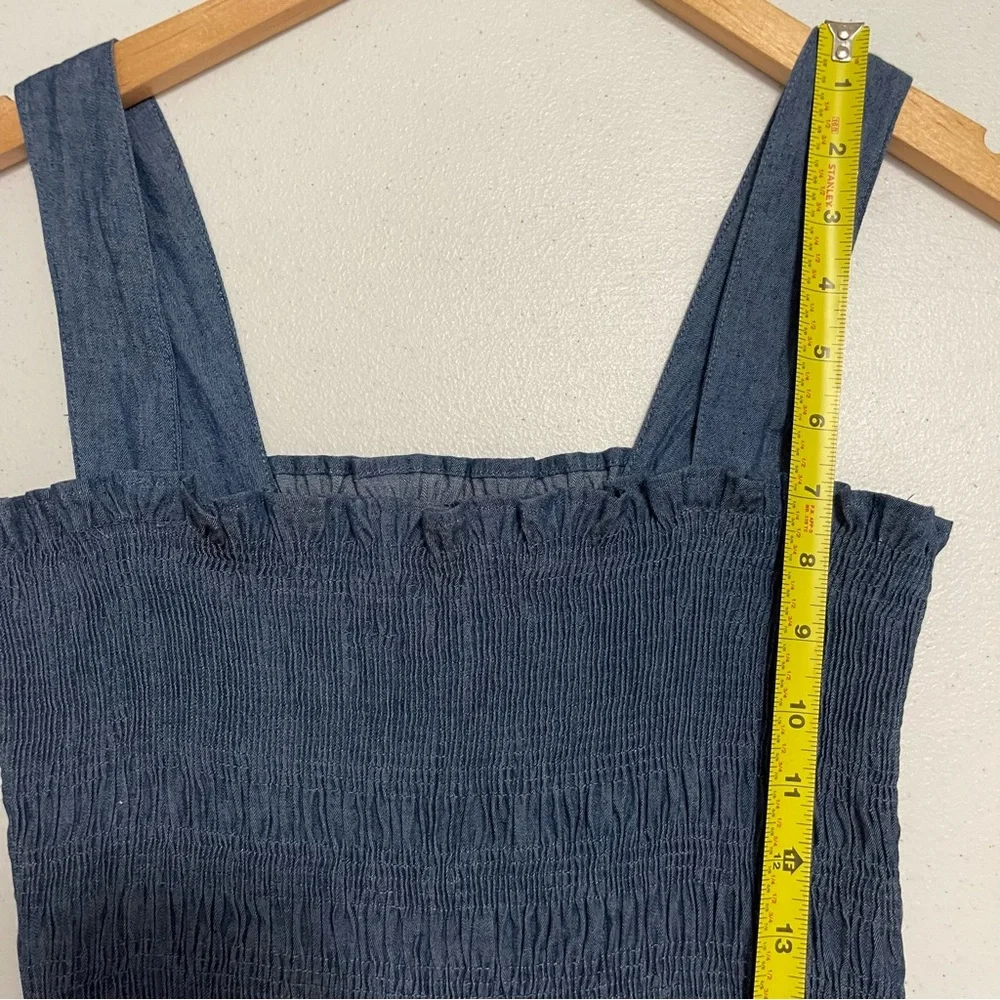 Do+Be Blue Chambray Smocked Mini Dress NWT Size Small - Picture 10 of 13